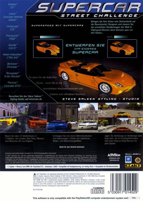 Supercar Street Challenge — Box back