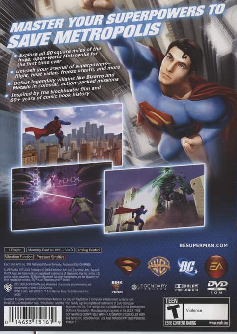 Superman Returns — Box back