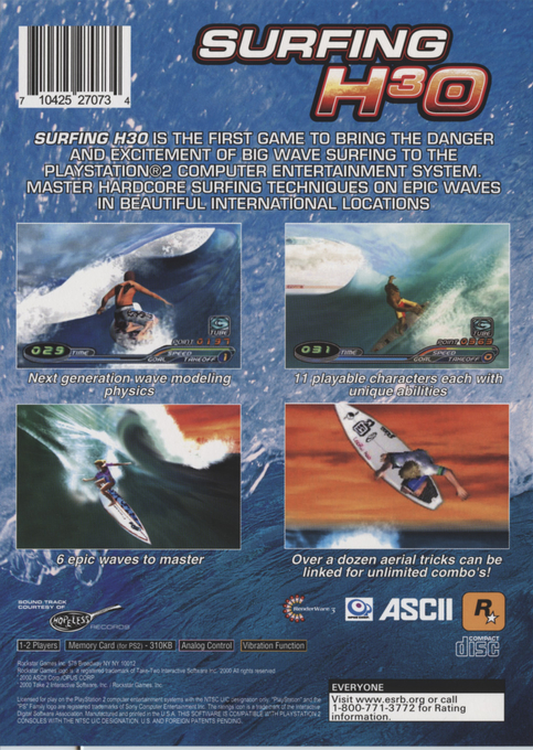 Surfing H3O — Box back