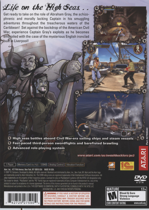 Swashbucklers : Blue vs. Grey — Box back