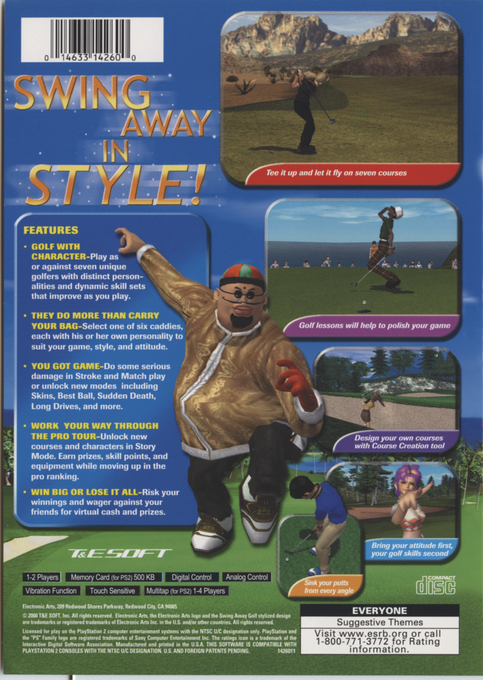 Swing Away Golf — Box back