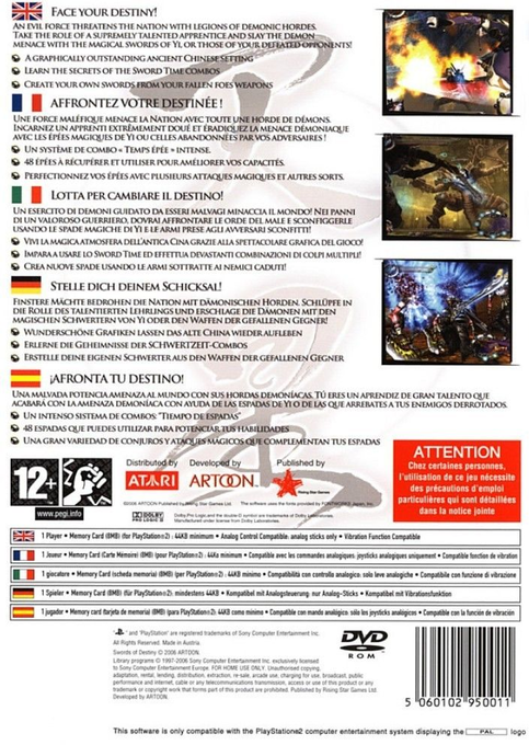 Swords of Destiny — Box back