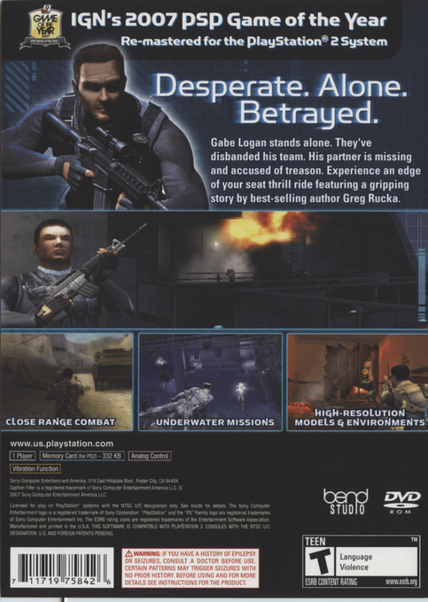 Syphon Filter : Logan's Shadow — Box back