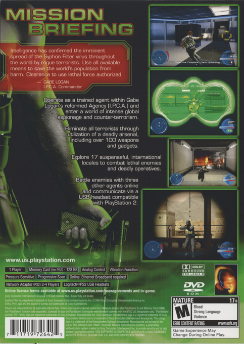 Syphon Filter : The Omega Strain — Box back