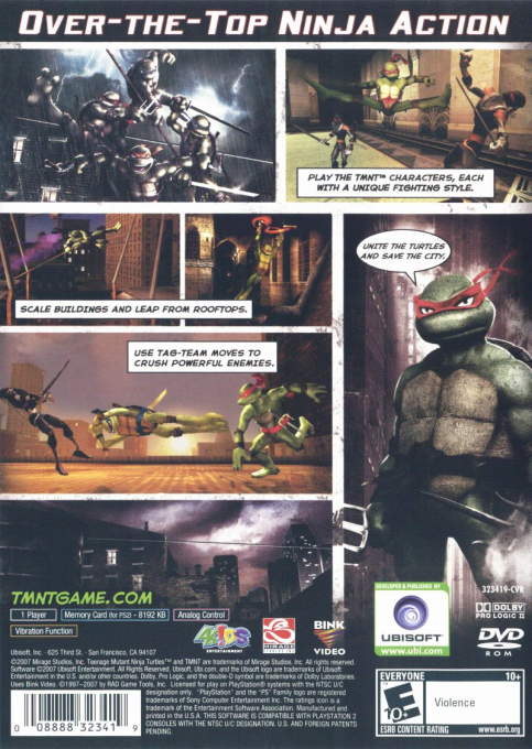 TMNT : Teenage Mutant Ninja Turtles  — Box back