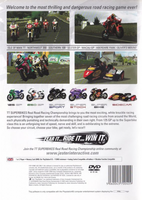 TT Superbikes Real Road Racing Championship — Box back