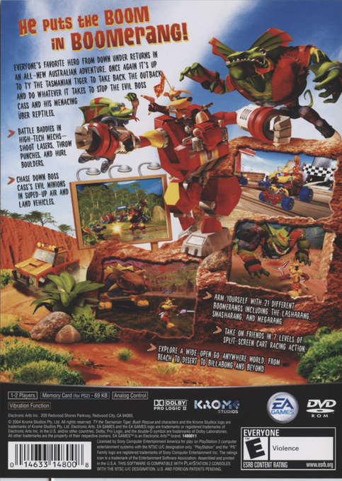 TY the Tasmanian Tiger 2 : Bush Rescue — Box back