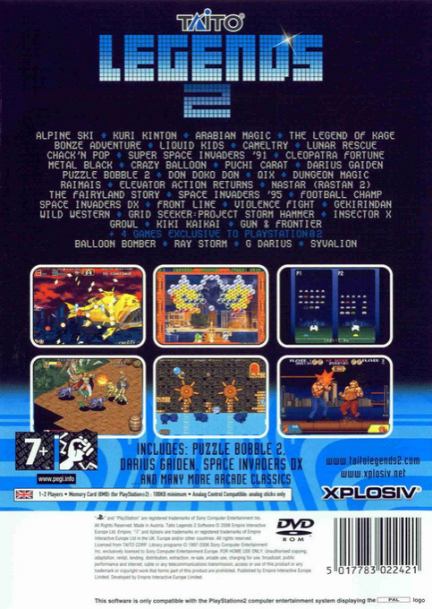 Taito Legends 2 — Box back