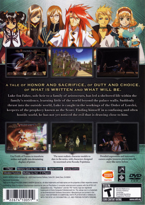 Tales of the Abyss — Box back