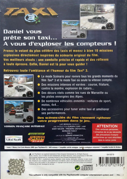 Taxi 3 — Box back