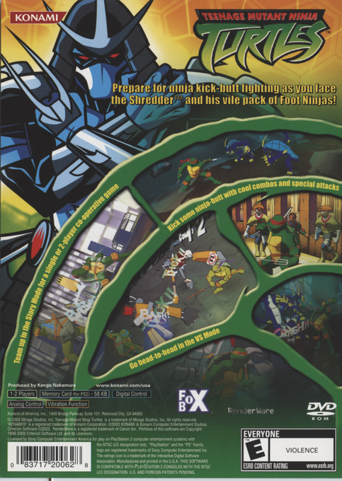 Teenage Mutant Ninja Turtles — Box back