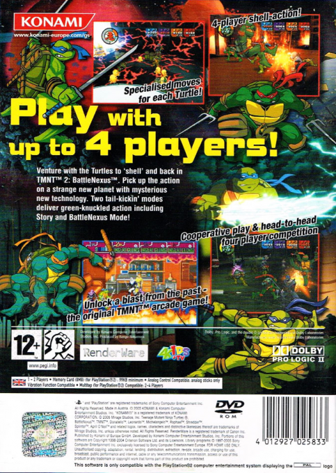 Teenage Mutant Ninja Turtles 2 : Battle Nexus — Box back