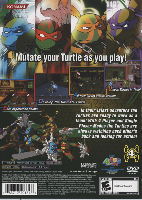 Teenage Mutant Ninja Turtles 3 : Mutant Nightmare — Box back