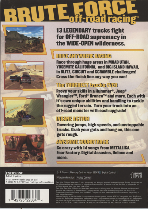 Test Drive Off-Road : Wide Open — Box back