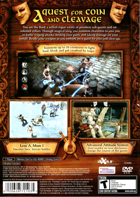 The Bard's Tale — Box back