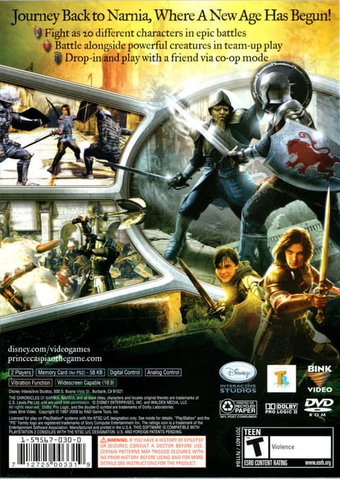 The Chronicles of Narnia : Prince Caspian — Box back