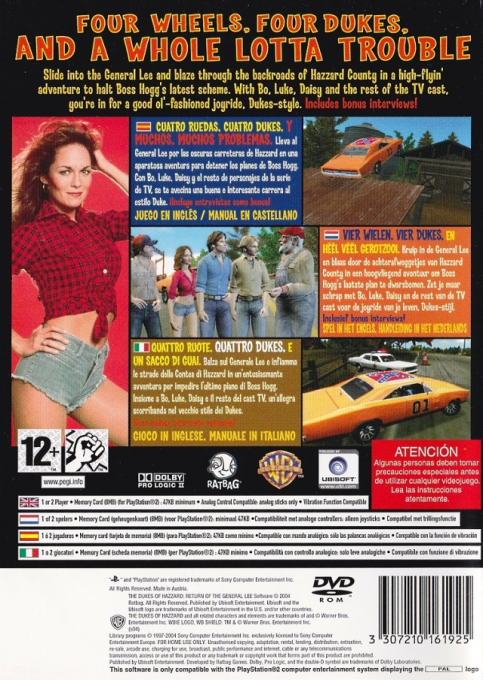 The Dukes of Hazzard : Return of the General Lee — Box back