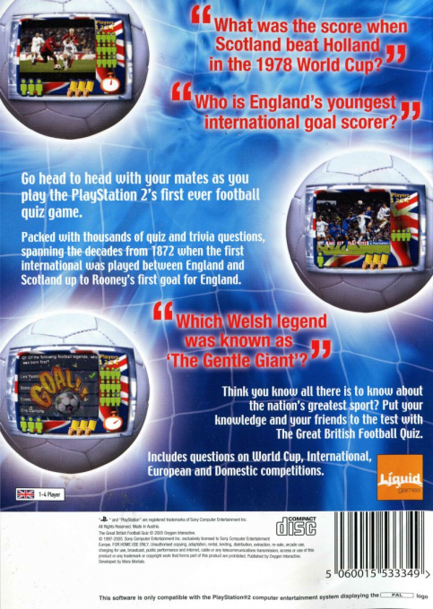 The Great British Football Quiz — Box back