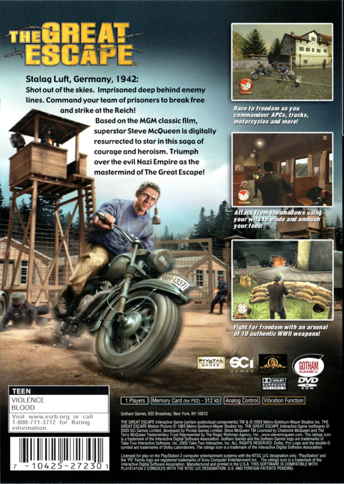 The Great Escape — Box back