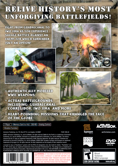 The History Channel : Battle for the Pacific — Box back