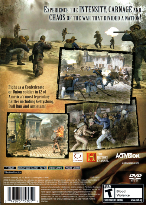 The History Channel : Civil War, A Nation Divided — Box back