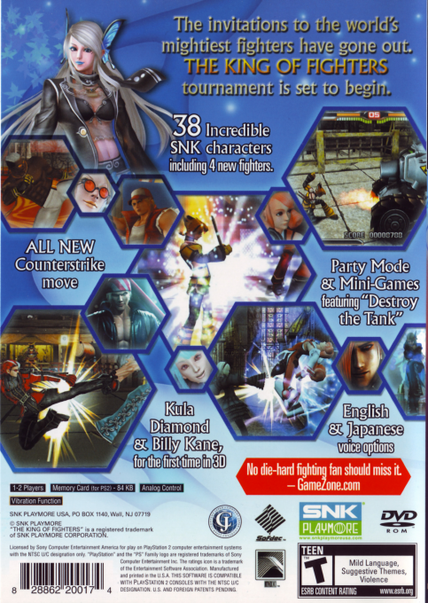 The King of Fighters 2006 — Box back