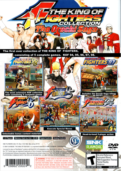 The King of Fighters Collection : The Orochi Saga — Box back