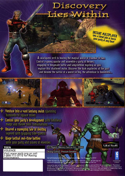 The Legend of Alon D'ar — Box back