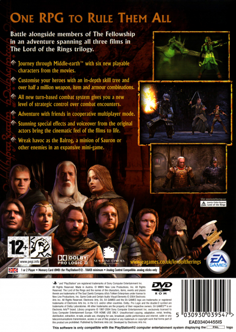 The Lord of the Rings : The Third Age — Box back