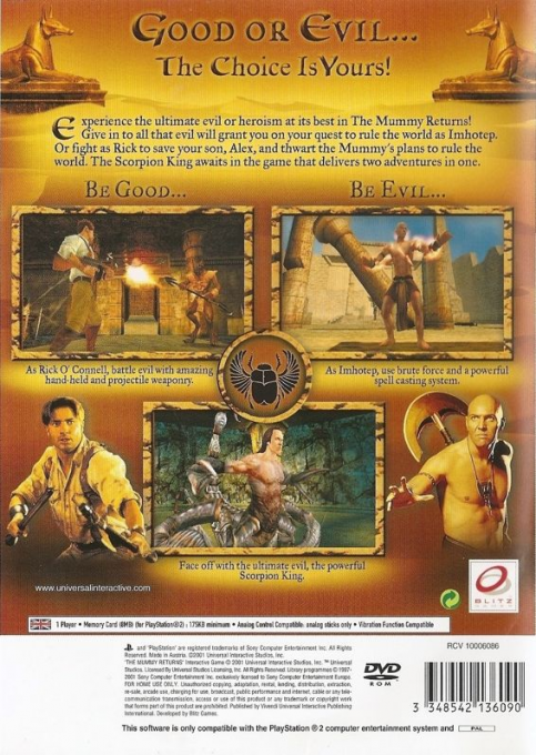 The Mummy Returns — Box back