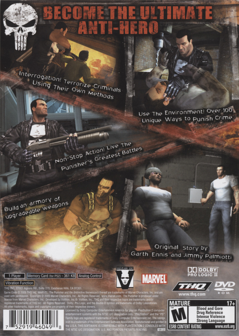 The Punisher — Box back
