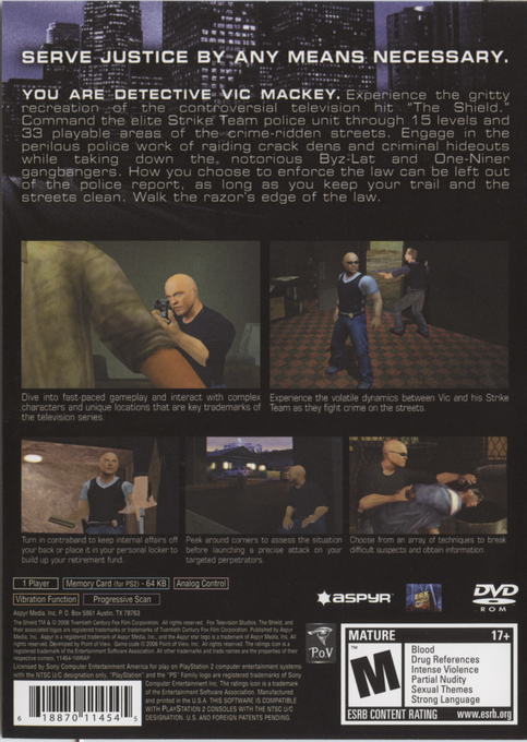 The Shield : The Game — Box back