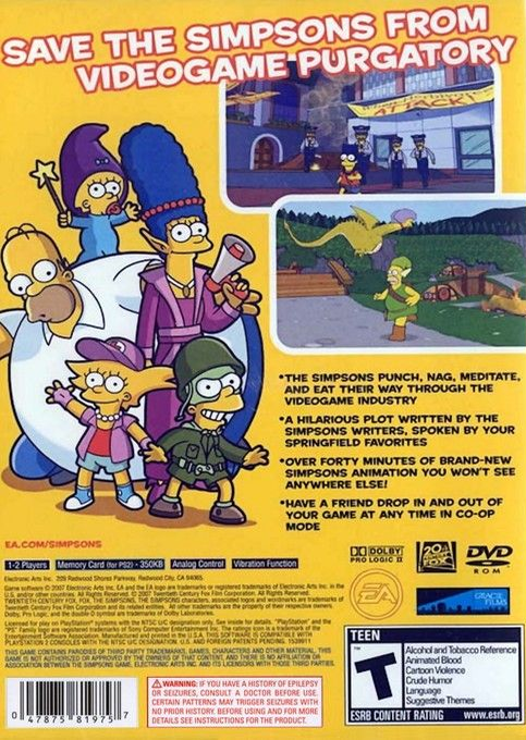 The Simpsons Game — Box back