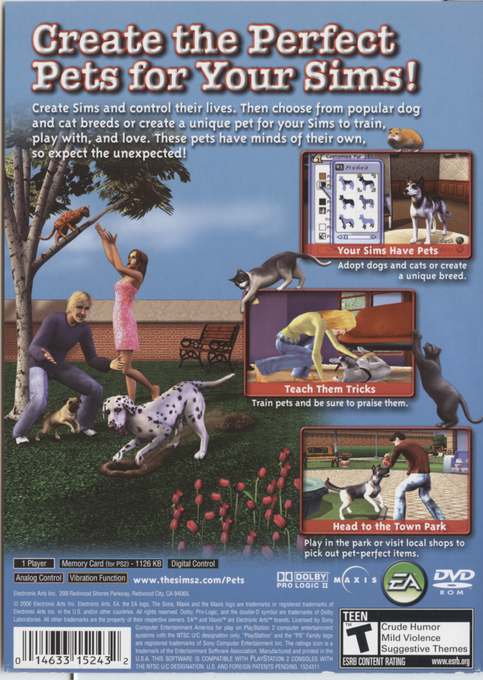 The Sims 2 : Pets — Box back