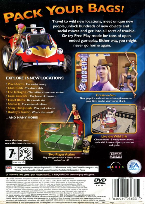 The Sims : Bustin' Out — Box back