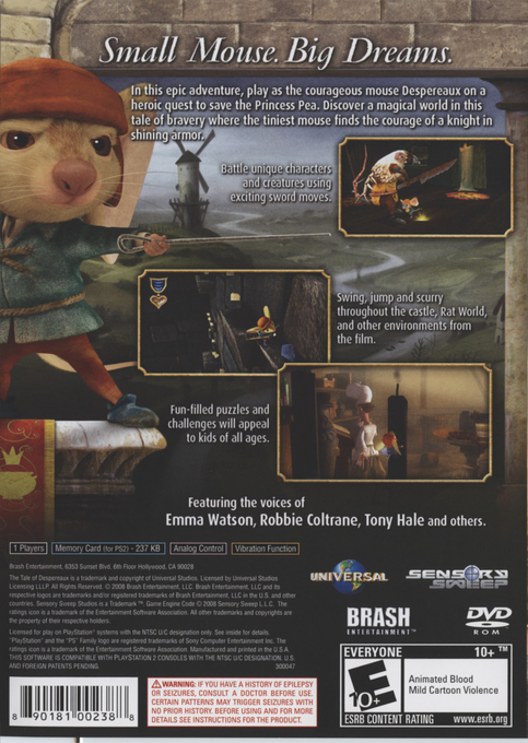 The Tale of Despereaux — Box back