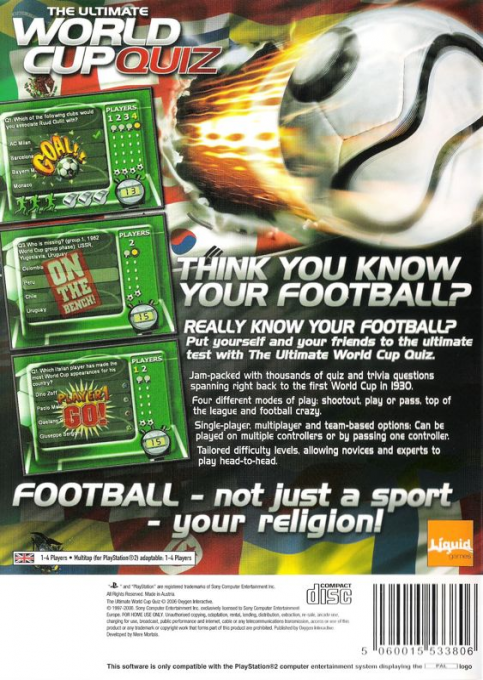 The Ultimate World Cup Quiz — Box back