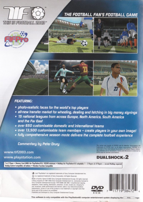 This Is Football 2003 — Box back