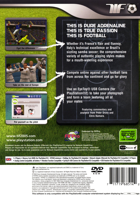 This Is Football 2005 — Box back