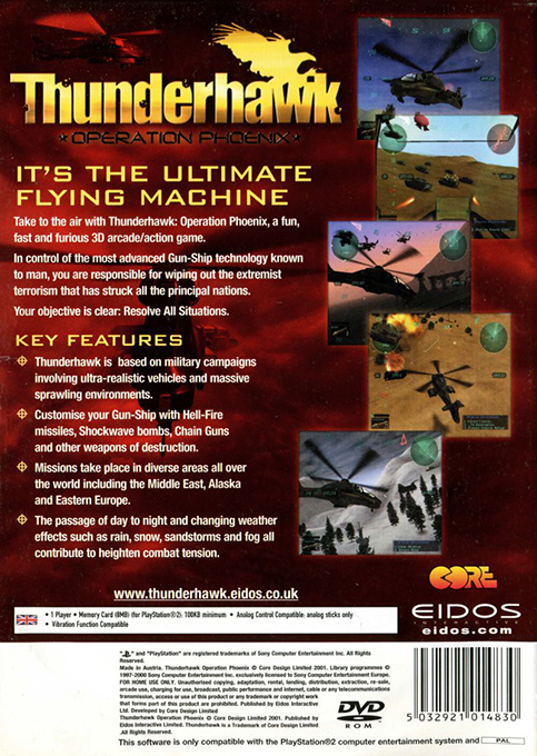 Thunderhawk : Operation Phoenix — Box back