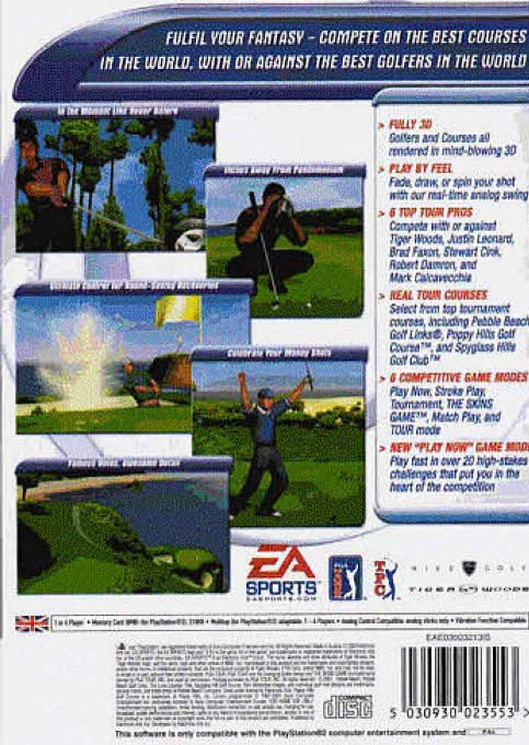 Tiger Woods PGA Tour 2001 — Box back