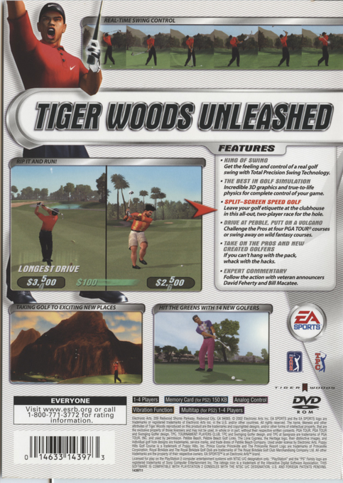 Tiger Woods PGA Tour 2002 — Box back