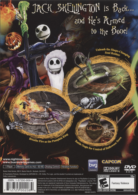 Tim Burton's The Nightmare Before Christmas : Oogie's Revenge — Box back