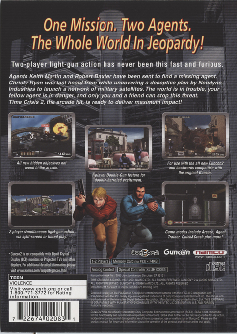 Time Crisis II — Box back