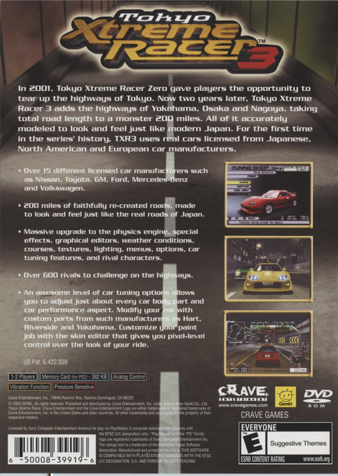 Tokyo Xtreme Racer 3 — Box back