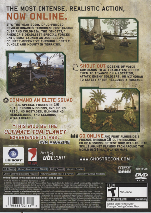 Tom Clancy's Ghost Recon : Jungle Storm — Box back