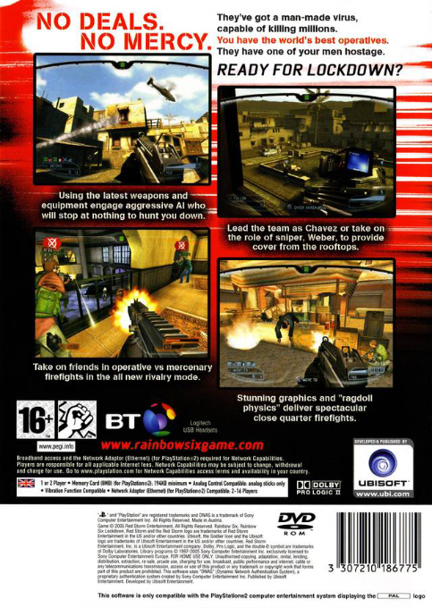 Tom Clancy's Rainbow Six : Lockdown — Box back