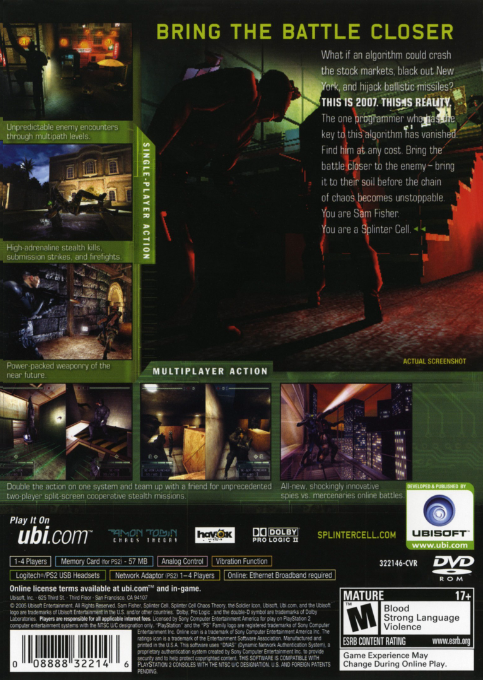 Tom Clancy's Splinter Cell : Chaos Theory — Box back
