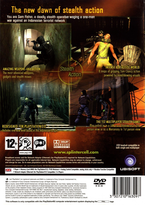 Tom Clancy's Splinter Cell : Pandora Tomorrow — Box back