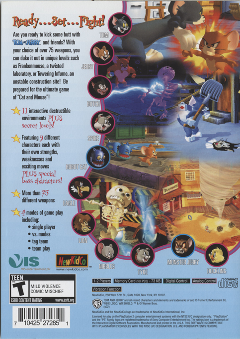 Tom and Jerry in War of the Whiskers — Box back